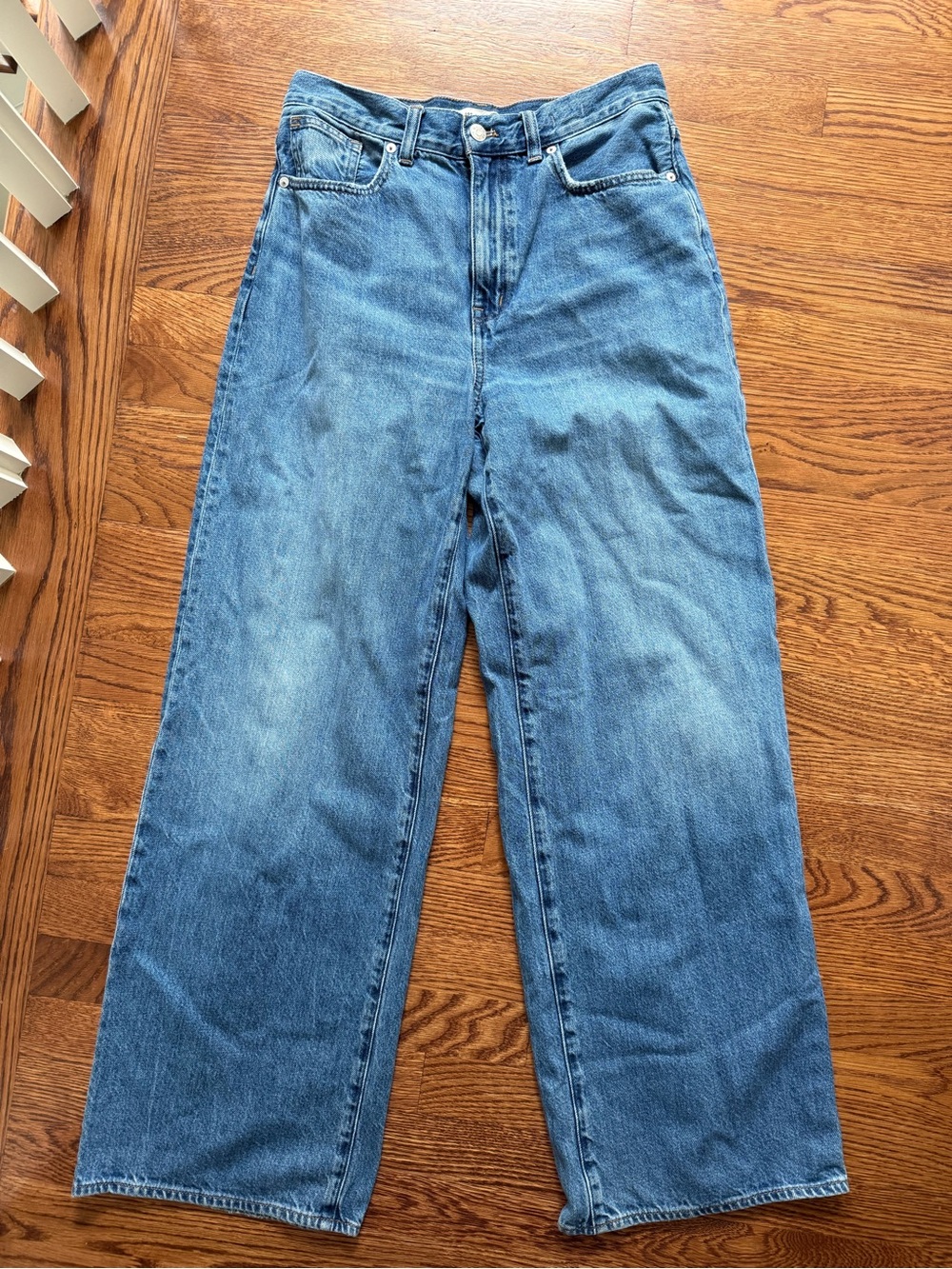 MADEWELL Superwide-Leg Jeans Baggy Oversized Blue Denim Casual Comfy Wide Leg 27